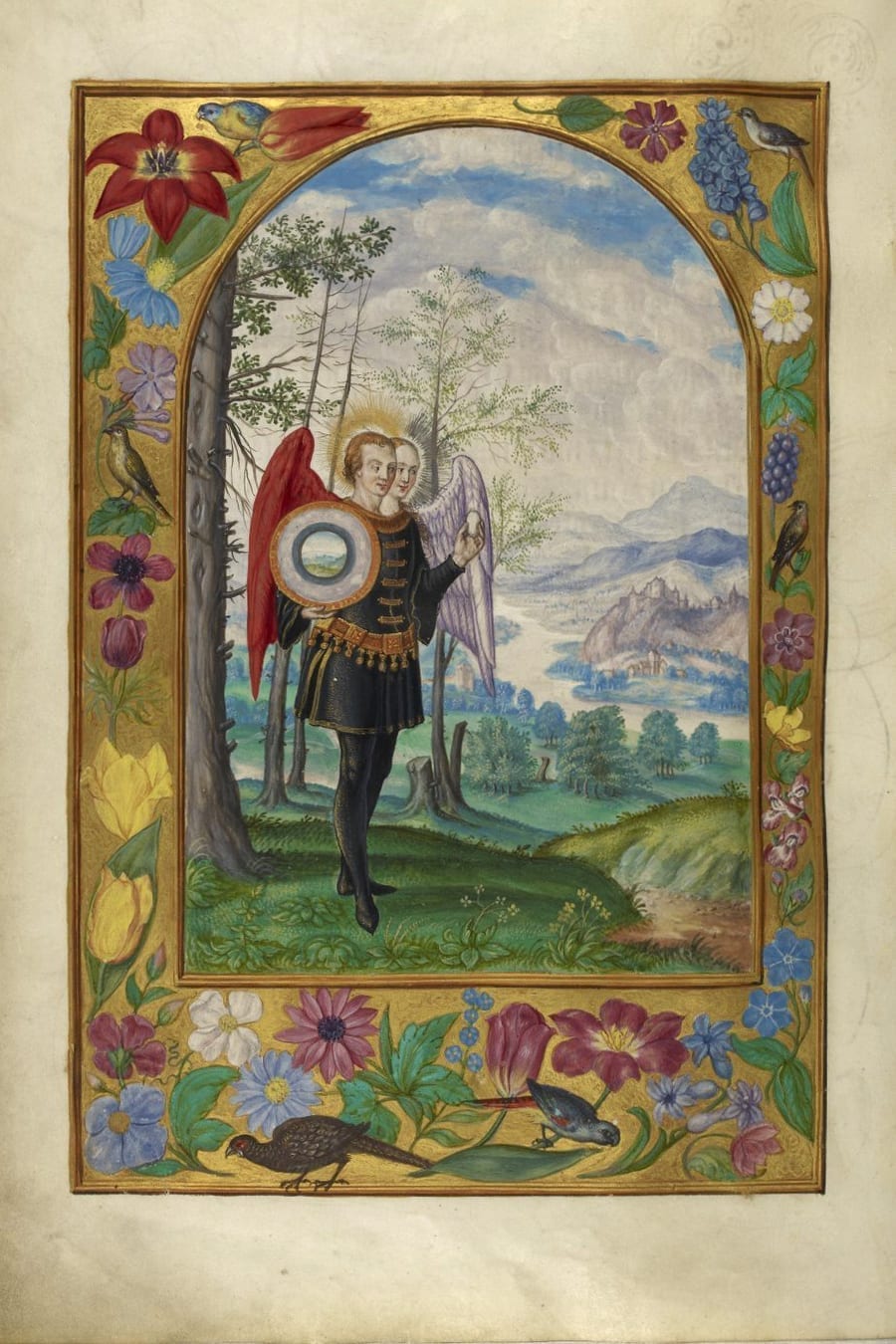 Illustration of two-headed winged figure from the Alchemical manuscript Splendor Solis