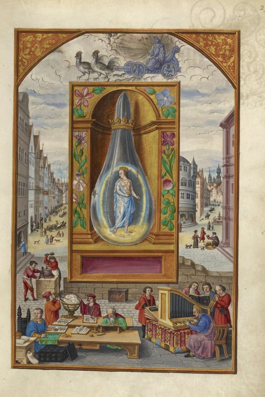 Illustration of a queen from the Alchemical manuscript Splendor Solis