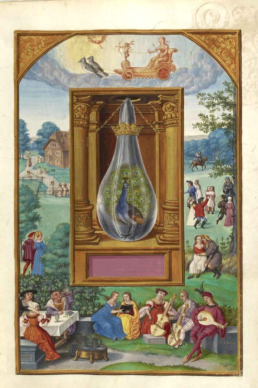 Illustration of a peacock from the Alchemical manuscript Splendor Solis
