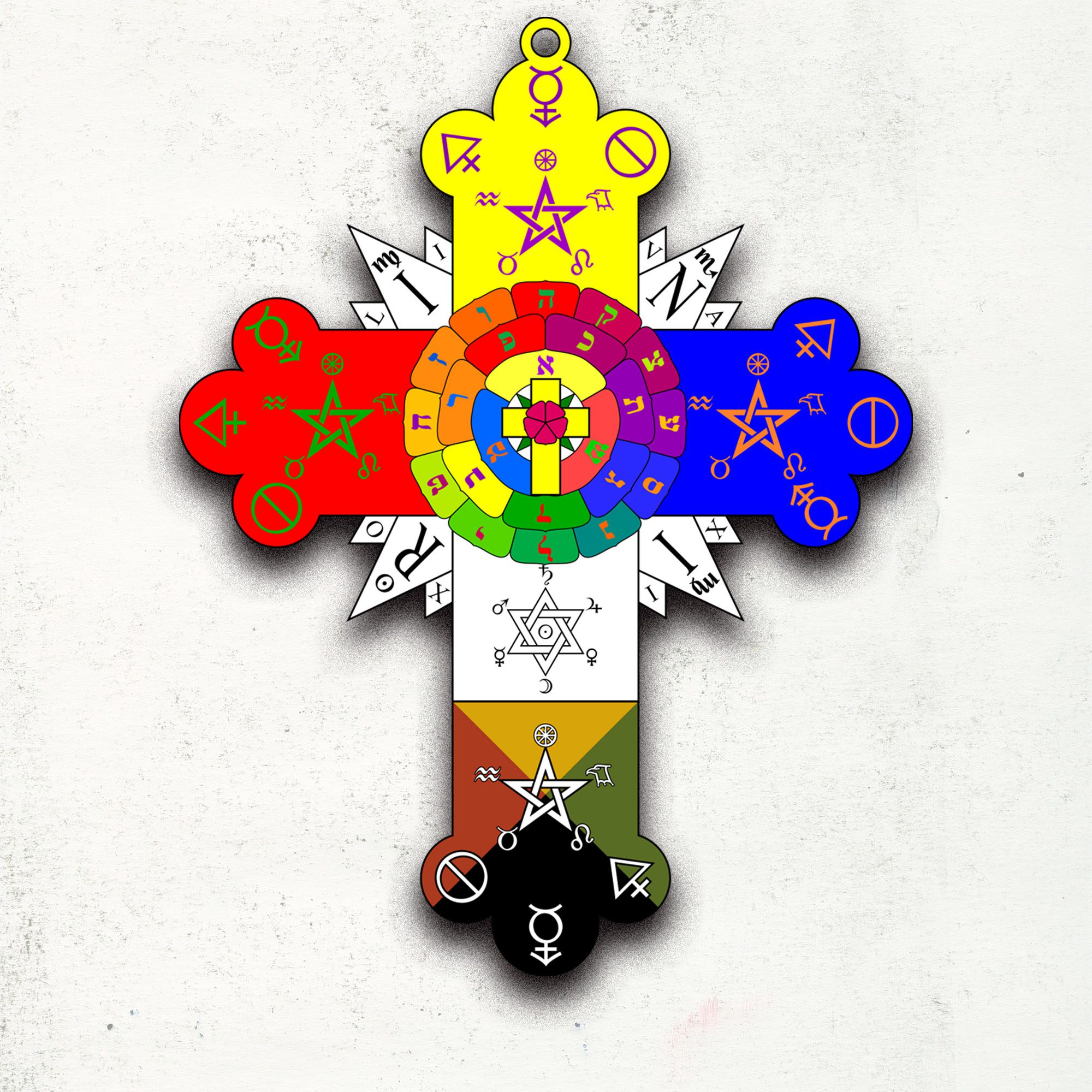 photo composite of Hermetic Order of the Golden Dawn logo