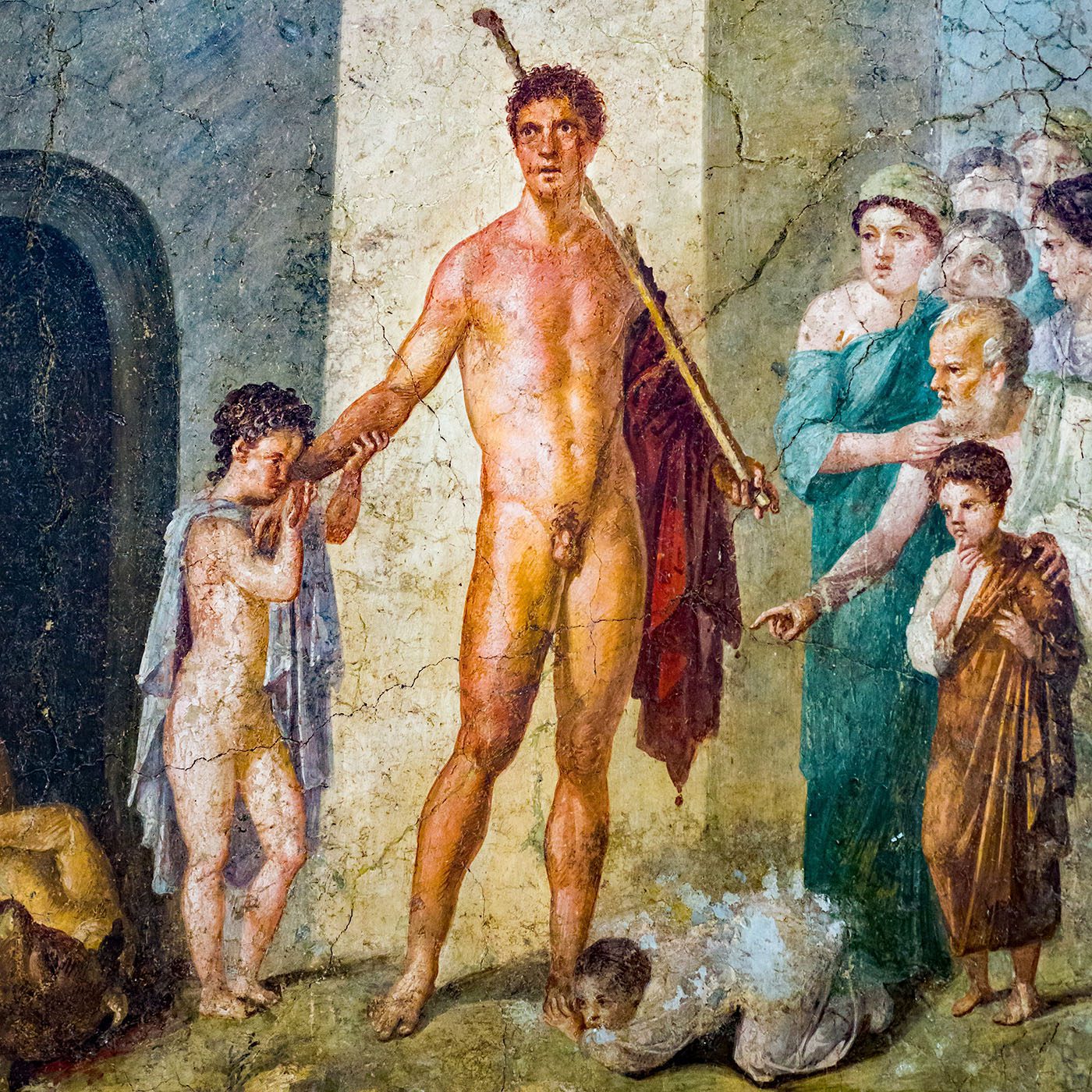 Wall_painting_-_Theseus_victorious_over_the_Minotaur_-_Pompeii